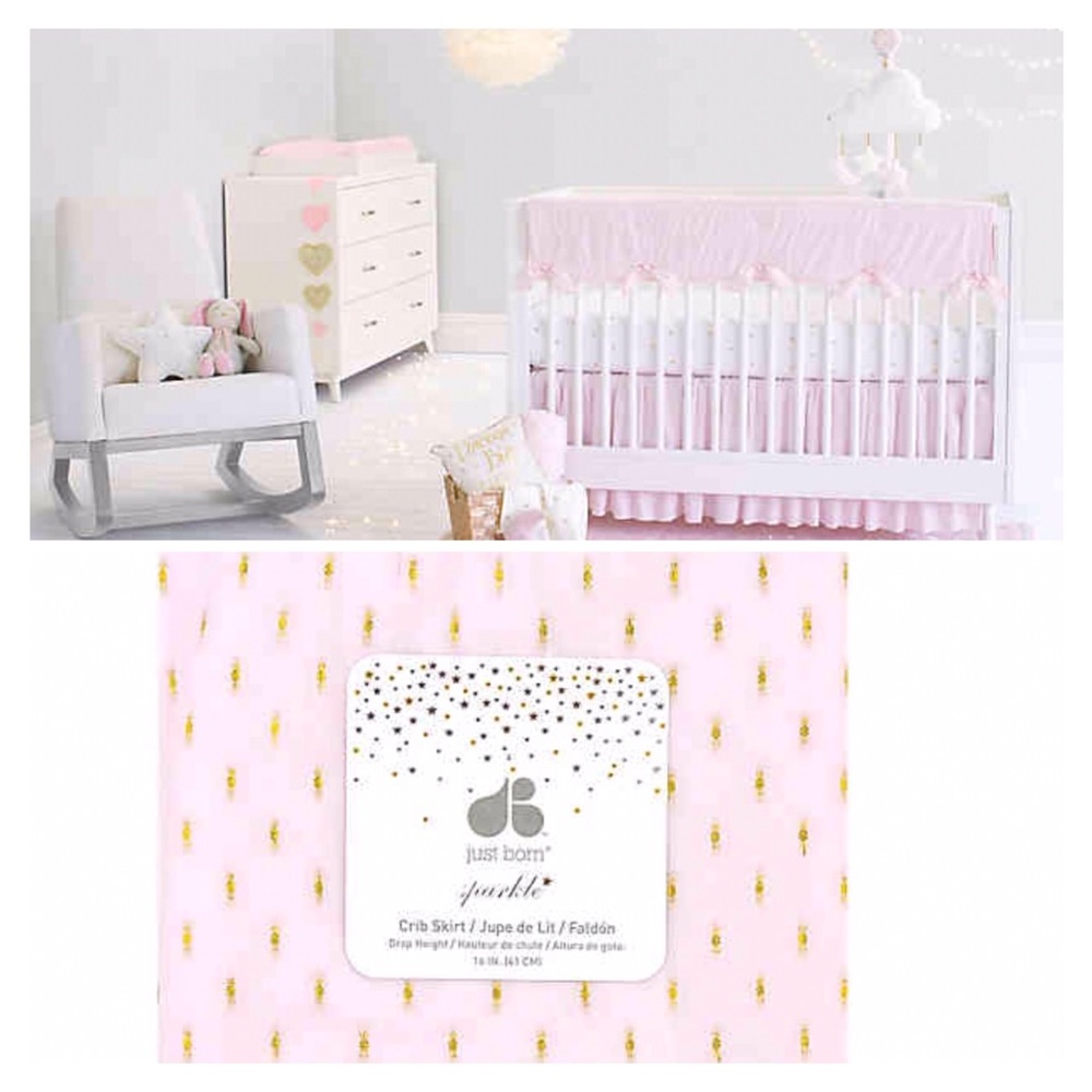 Beautiful Just Sparkle Pink Crib Skirt BNWT